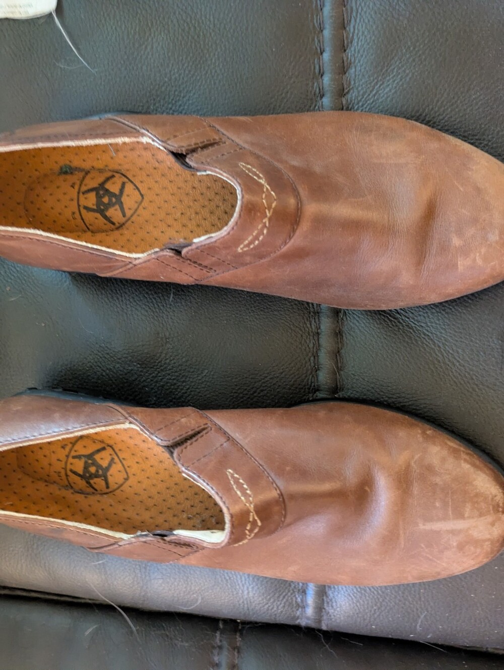 Women's Brown Slip-On Leather Shoes